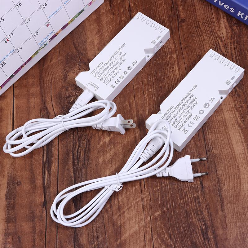 Eu Us Plug Led Lighting Transformer Dc12V 18/24/36W Power Adapter Dupont Port Led Strip Driver Diy Cabinet Closet Shelf Light