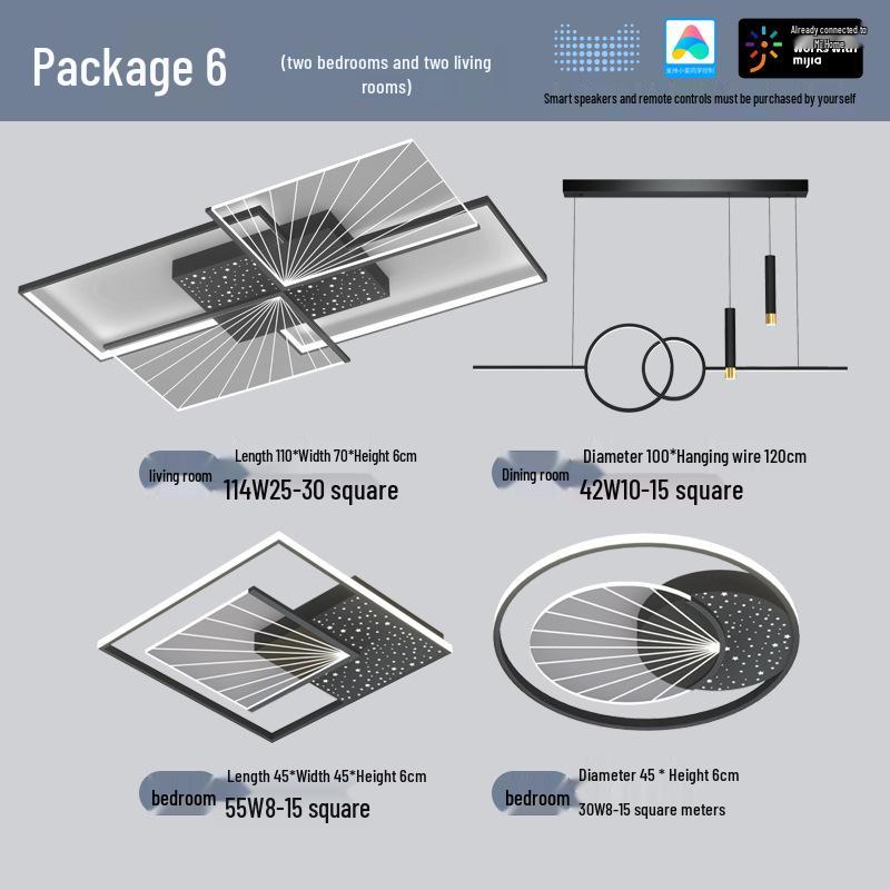 Smart Ceiling Light Package for Living Room - Compatible with Mijia Xiaoai Control