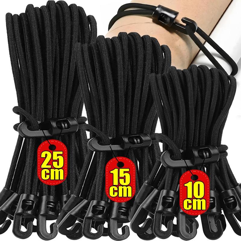 30/1pcs Elastic Bungee Cord with Hooks 10/15/25cm High Elasticity Rubber Expander Ropes for Luggage Bikes Camping Cars Cord Ties