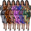 MY1005 Plus Size Womens Long Sleeve Printed Maxi Dress Loose Fit 2025 Milk Silk Casual Sweet Style