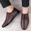 Genuine Leather Men Designer Business Oxford Shoes Luxury Brand Comfort Flats Shoes Breathable Men Driving Lace-up Walking Shoes