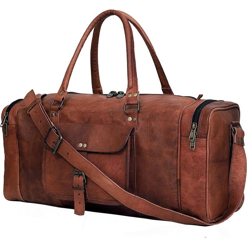 ' Leather Travel Duffel Bags, Leather Overnight Bags, Leather Gym Bag, Leather Luggage Bags, Leather Duffel Bags for Men and Women