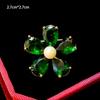 Fashion Small Flower Brooches Pins Luxury Micro-zircon Personality Snowflake Corsage Emerald Geometry Badge Female Accessories