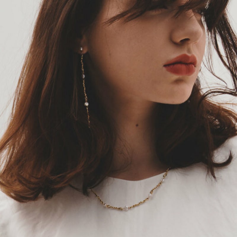 

de,deer Wave Antique Gold-Tone Silver Necklace [2103N001] ONE