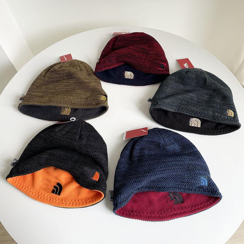 Adult Winter Knit Cap Doublesided Letter Embroidery Windproof Waterproof For Men