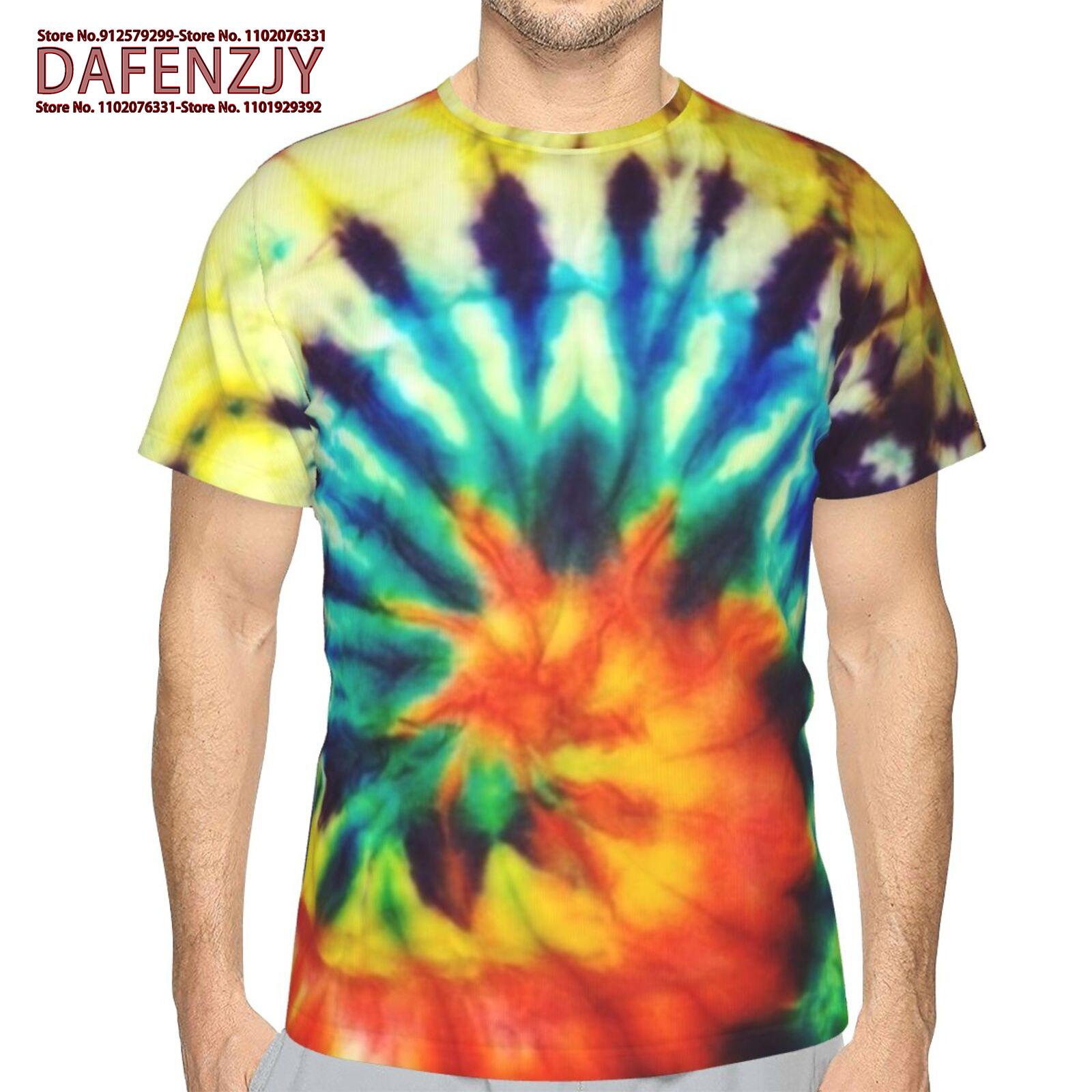 

Графічні футболки Tie Dye Барвисте абстрактне мистецтво 3D-принт Чоловіча жіноча футболка Святковий вуличний одяг Harajuku Топи Трійники Одяг XXXL армія зелений колір