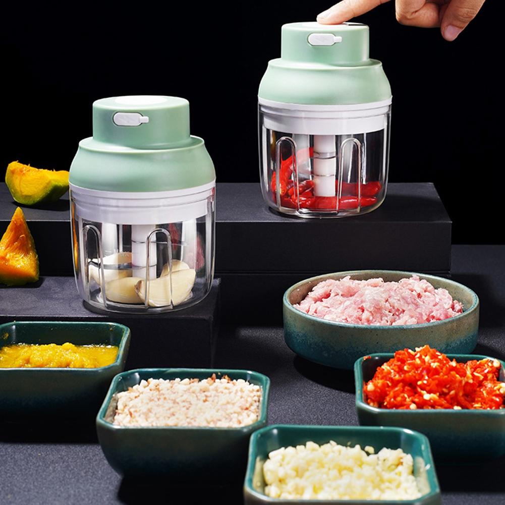 T02C!Mini USB Wireless Electric Garlic Masher Press Mincer Vegetable Chili Meat Grinder Food Chopper Kitchen Tools