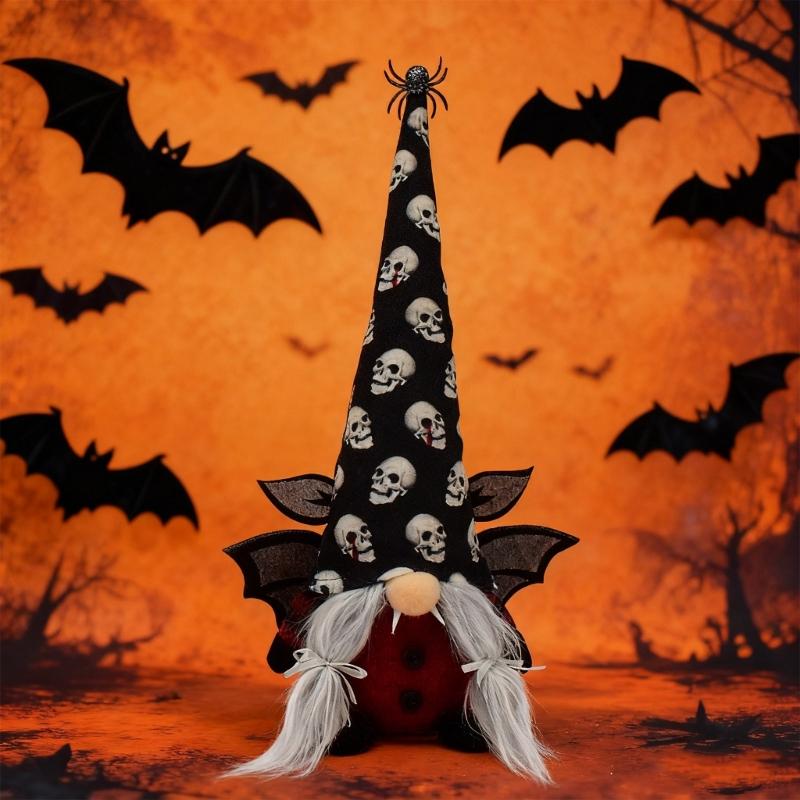 Scary Gnomes Figurine With Skull Design Halloween Party Decoration User Friendly Durable Fabric Home Festival Display