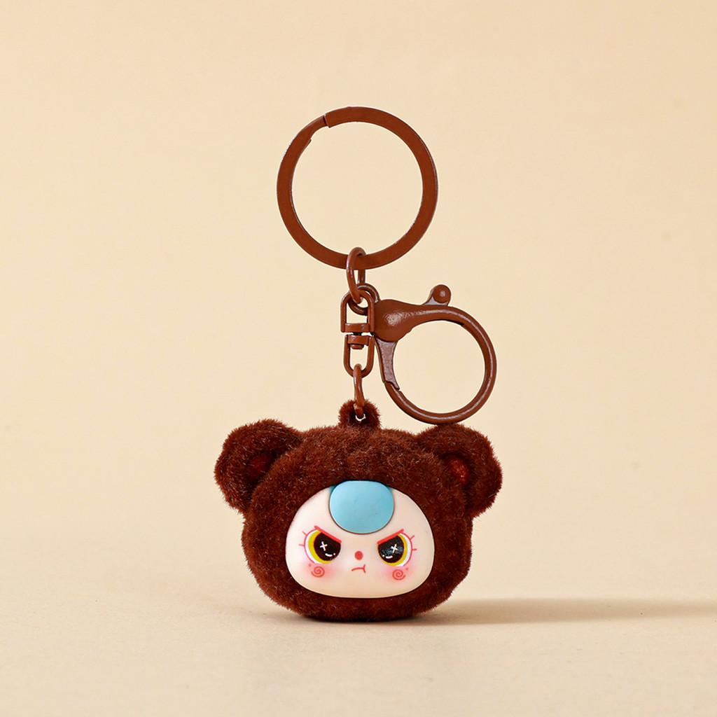 Baby Cute Three Cartoon Pile Coating Panda Head Pendant Keychain Gift For
