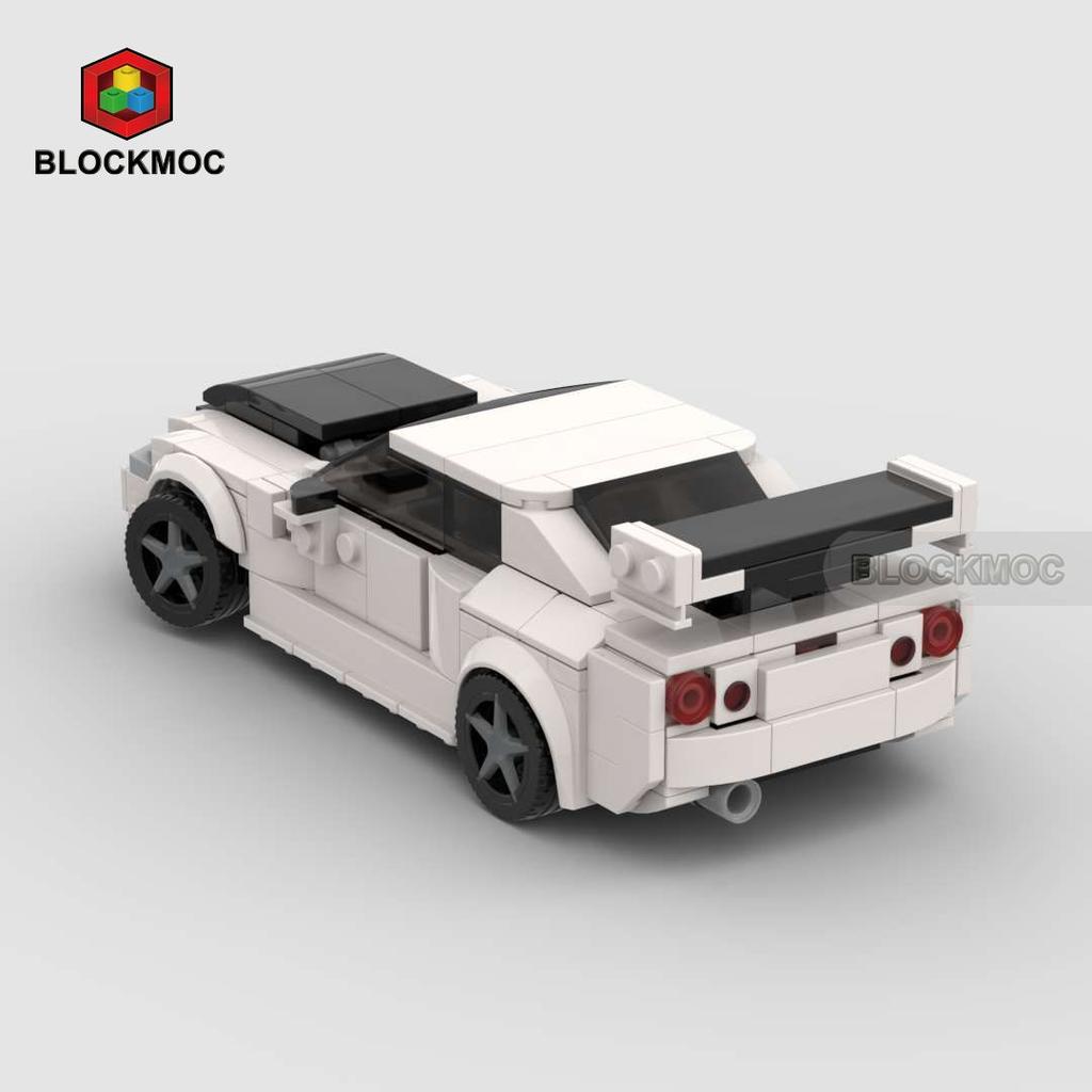 MOC Blocks JDM Fasted Furious Skylinec Gtr R34 S14 350Z R32 GT-R 240z Initial D Racing Sports Car Speed Racer Blocks Toys Boys
