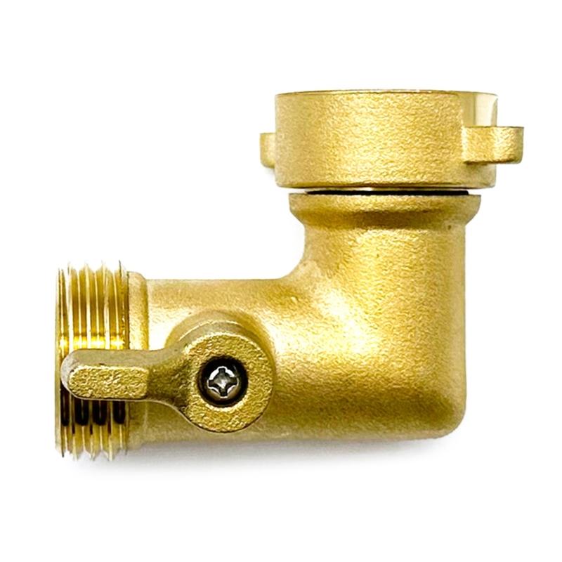 

2 in 1 Angled Tap Connector 3/4 Rotating Brass Hose Adapter Convenient Water System Replacement Outdoor Tap Connector 1