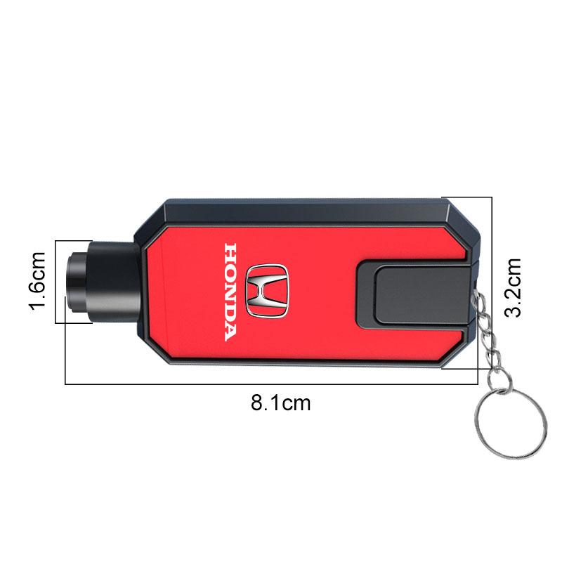 Młotek do wybijania szyb samochodowych Gazoo Racing Przecinak do pasów bezpieczeństwa z breloczkiem do kluczy dla Honda Civci CRV Odyssey Accord Mugen Prelude FIT City CRZ CRX