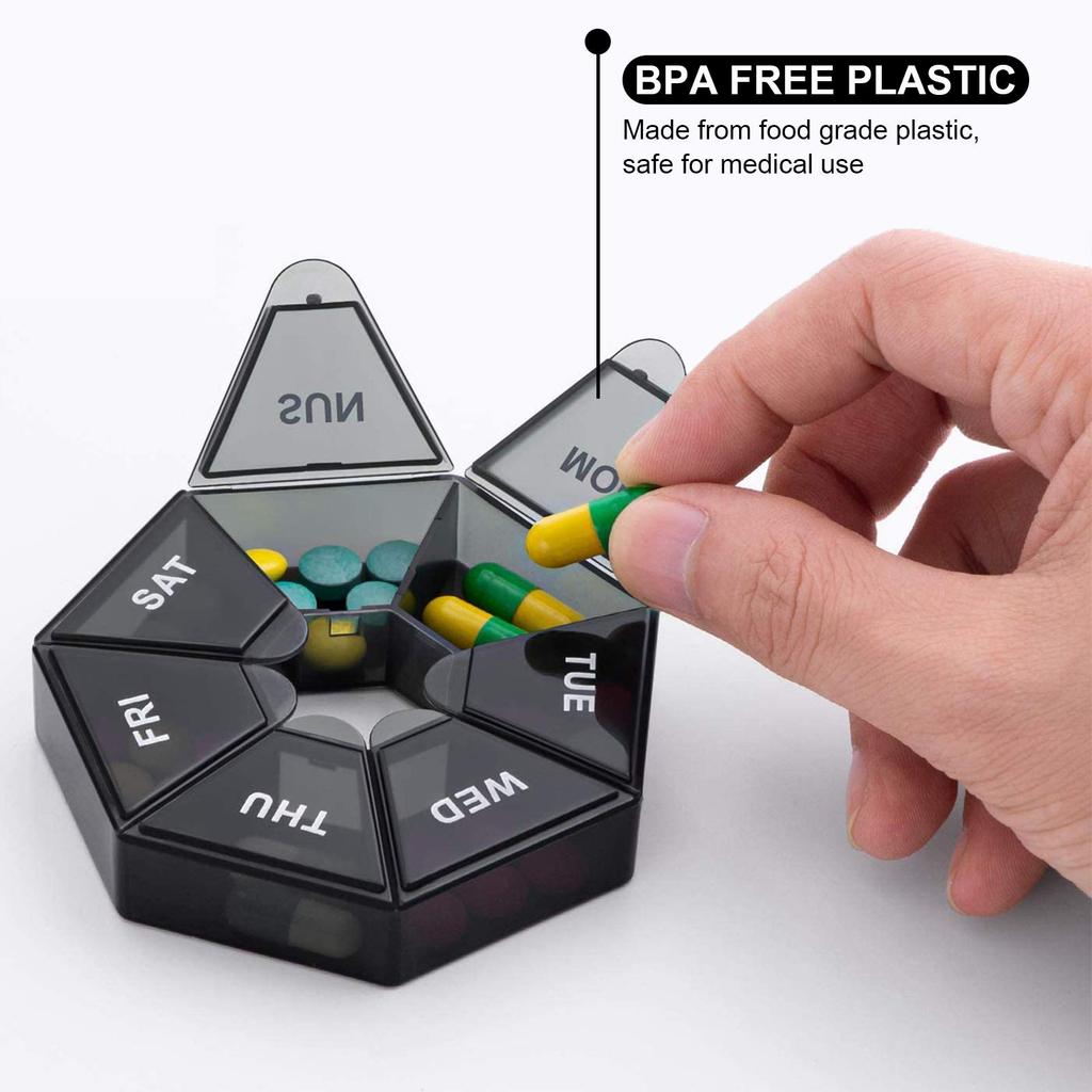 7 Day Pill Box Organizer Portable Travel Pill Storage Box Daily Medicine Pills Reminder For Travel Outdoor Accessories