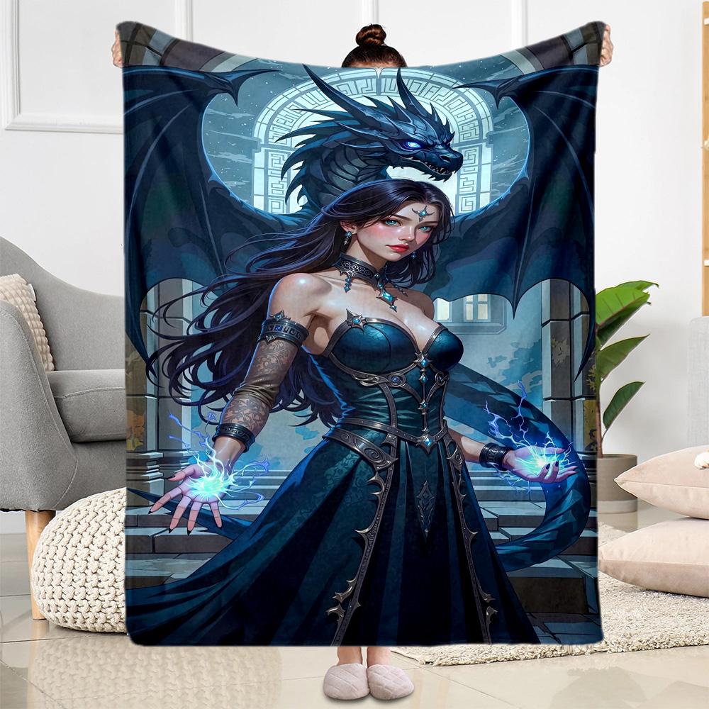 Gothic Style Blanket Comfortable Perfect for Bed Picnics Couch Four Seasons Multipurpose Playful Design Birthday Christmas Gift Blanket