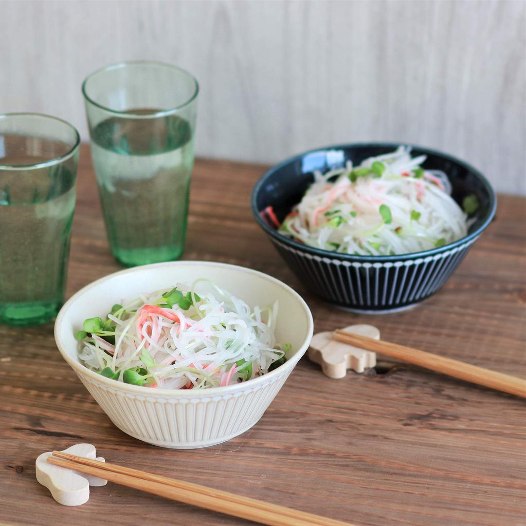 Minoru Pottery Mino Ware Albee 130 Pack Miska 2 barev Set (Námořnická béžová)