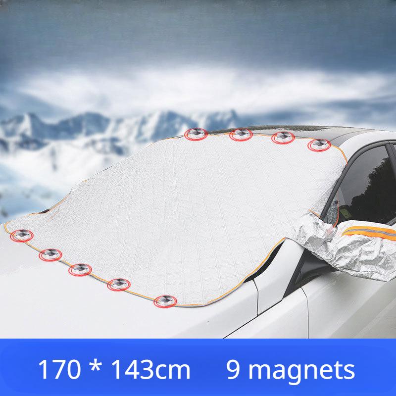 

Автомобильный зимний снежный щит, утолщенный флокированный получехол, чехол на передний бампер, снежный ветер и морозостойкая автомобильная одежда, антизамерзающий автомобильный снежный щит 170 * 143cm 9 magnets
