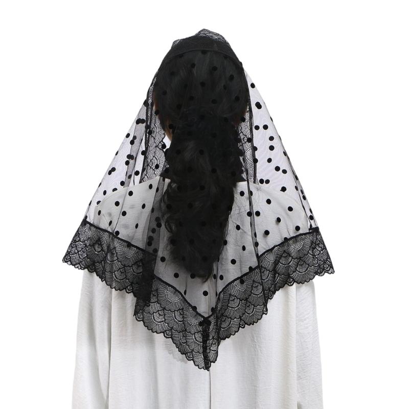 

Exquisited Lace Embellished Wedding Headpiece with Secure Invisible Clip Easy to Fix for Active Bride During Ceremony чорний