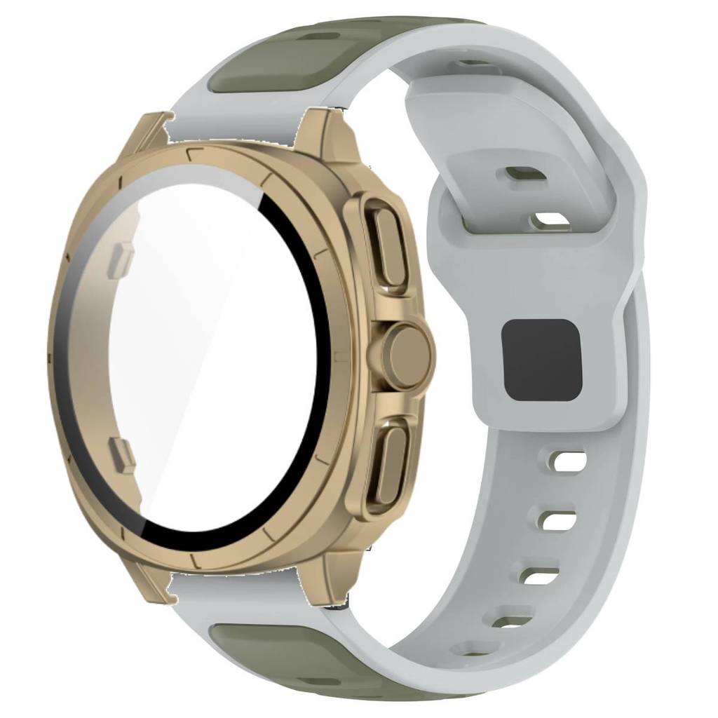 Silicone Band +Tempered Glass Case For Samsung Watch 7 40mm 44mm Strap Protector Cover For Samsung Galaxy Watch 7 44mm 40mm