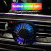 Powerful USB Fan Colorful LED Light Low Noise Multi-function Car Interior Cooler 3 Speed For Car Air Outlet Mini Air Conditioner