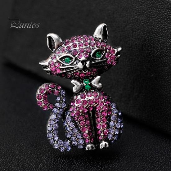 

Брошь в виде животного, модная, милая, тонкая работа, износостойкая, антикоррозийная, не выцветающая, розовый котенок, корсаж