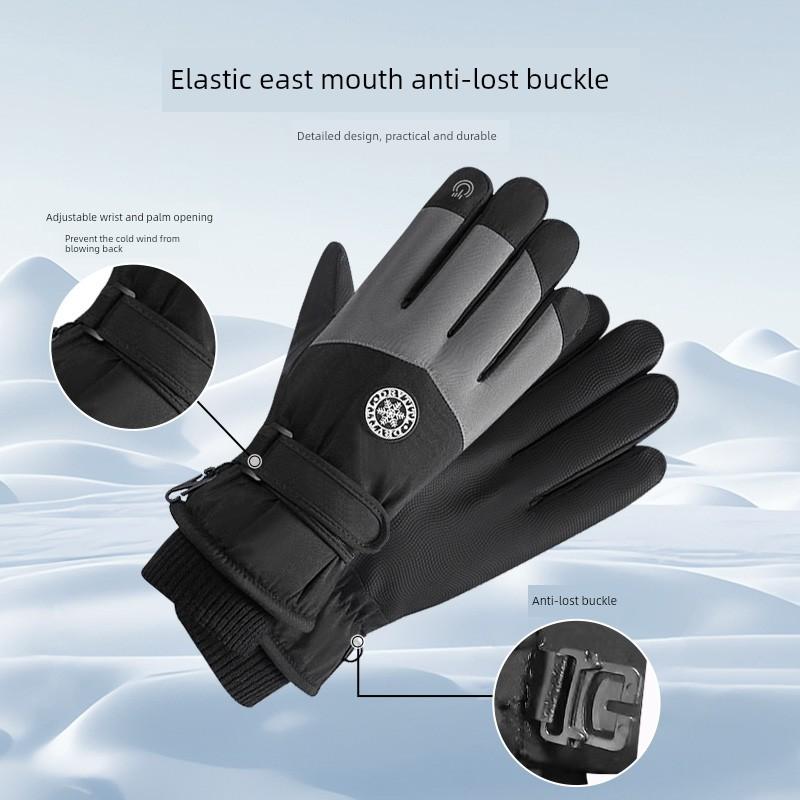 Warm and Cold-Proof Gloves, Thickened and Waterproof, Special for Cycling and Skiing, with Fleece Lining for Autumn and Winter, Anti-Freeze