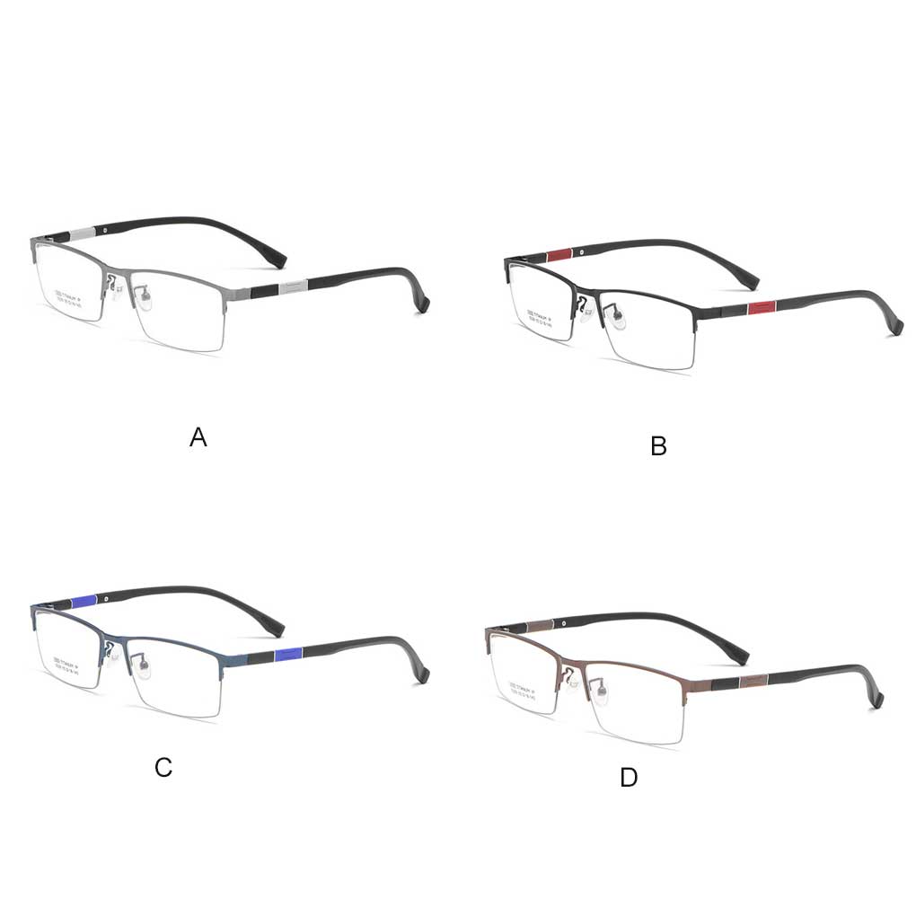 Unisex Metal Half Frame Men Women Plastic Lens Large Face Nearsighted Spectacles for Business Daily