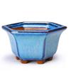 Pottery Flower Pot Bowl Glazed Ceramic Succulent Planter Pot with Hole Polygonal Artistic Ornament for Indoor Outdoor