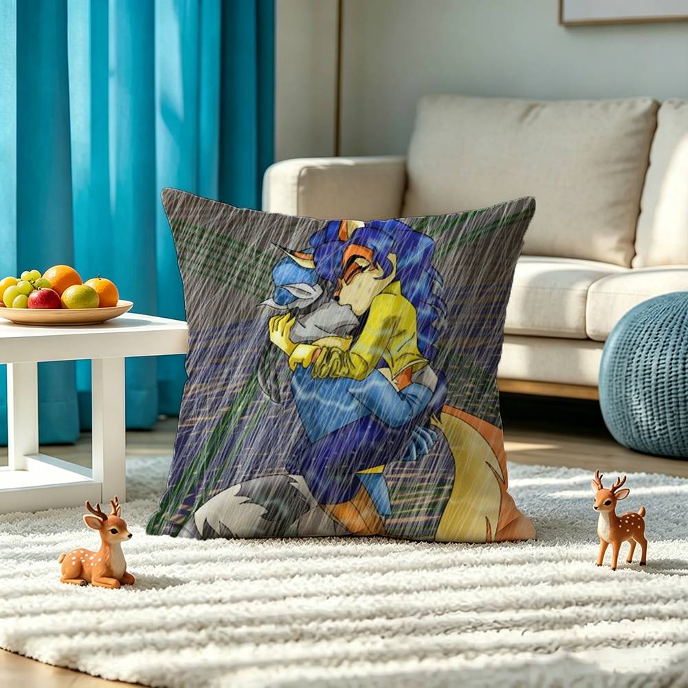 Bentley Shrewd Sly Cooper Square Double-Sided printed Pillow Case Bedroom Bedside Pillow Sofa Cushion Cover
