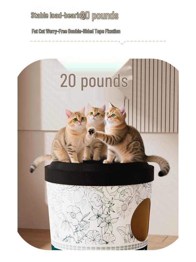 Cat Villa: Extra Large Double-Layer Scratch-Resistant Cardboard Bed & Scratching Board In Coffee Cup Style