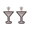 Explosive Carnival New Year's Wine Glass Earrings Creative Diamond-set Fashion Temperament Earrings Earrings