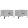 VidaXL Tables basses 2 pcs gris béton 50x50x40 cm bois d'ingénierie 829405