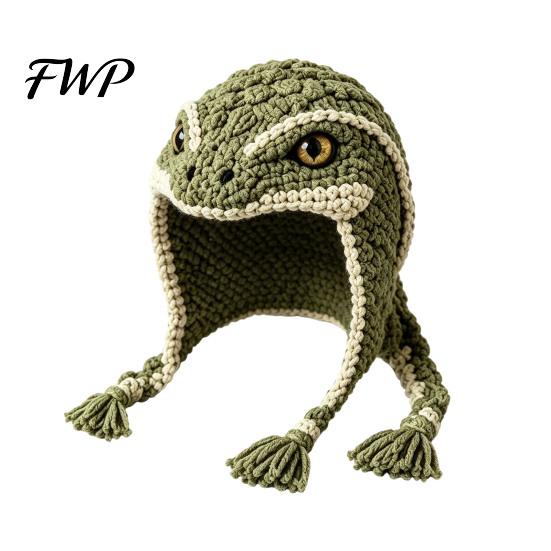 Gift for Craft Lovers Animal Hood Hat Crochet Kit, DIY Earflap Handmade Yarn Crafts Cute Crafting Project Adults Teens, Making Kit