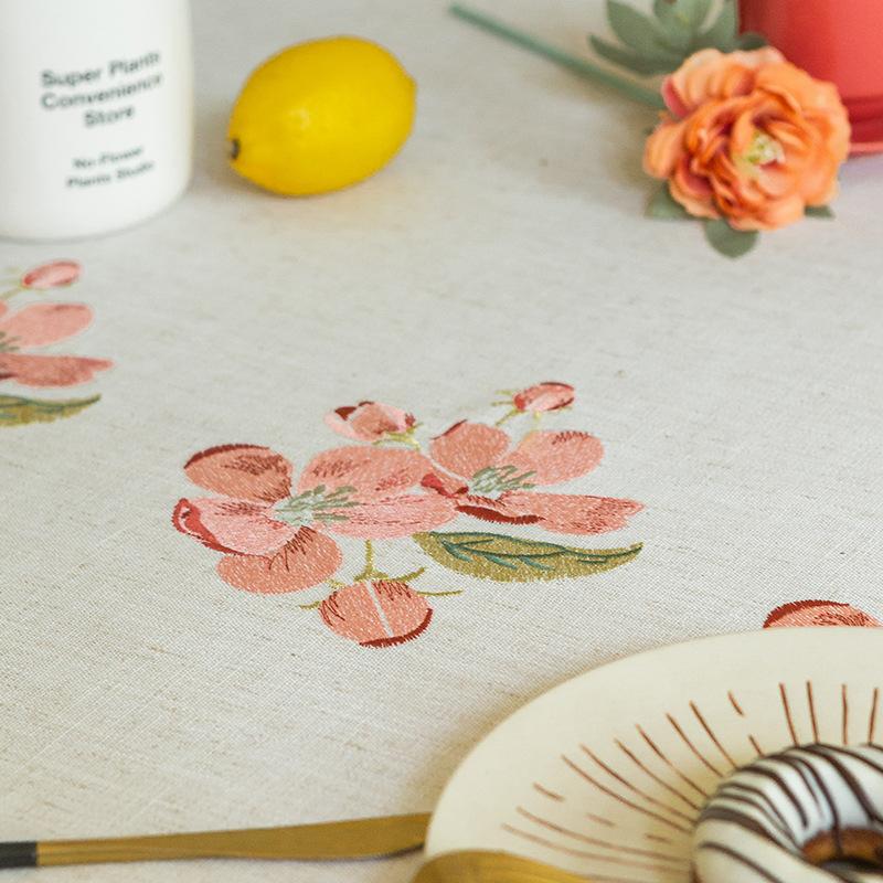 Tablecloth Ins Embroidery Nordic Pastoral Small Fresh Fabric Home Rectangular Coffee Table Table Flag Tablecloth Spot