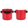 Mini Coffee Grounds Container NonSlip Straight Port Household Grind Bucket Knock Bin Box(Red )