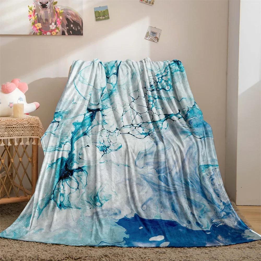Marmor Decke Abstrakt Geometrisch Fleece Flanell Überwurfdecke Weich Warm Leicht Decke für Couch Sofa Geschenk für Mädchen Jungen