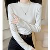 White Half-high Neck Bottom Shirt for Women In Autumn and Winter Inner Wear New Slim Long-sleeved T-shirt Slim Fit for Outer Top