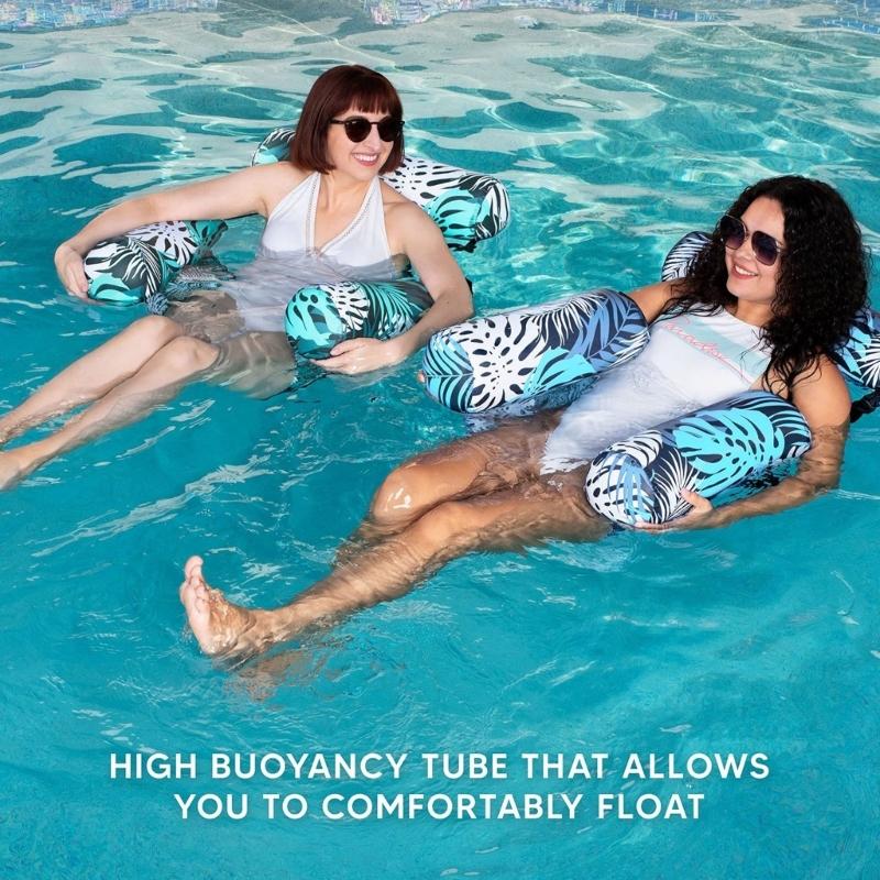 Chaises Gonflables Multi-usages en PVC Flotteurs de Piscine Hamac d'Eau Chaise Longue Pour la Relaxation en Plein Air Design Confortable