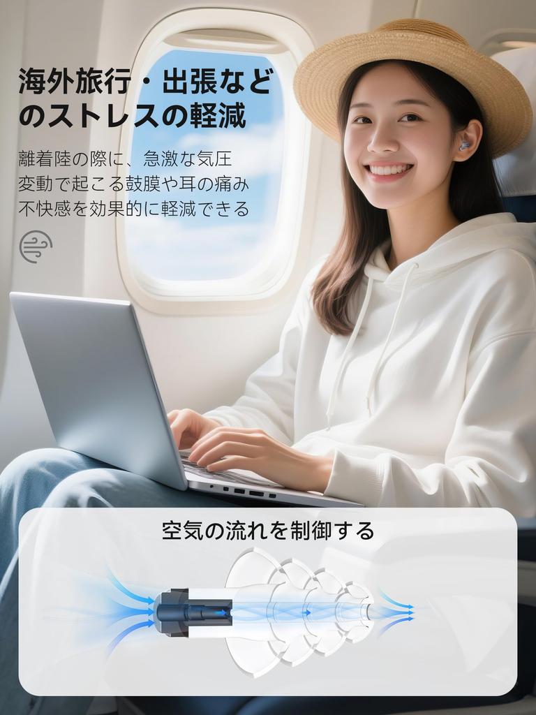 Quietide Airplane Adjustable Pressure Prevent Hearing Reduce for with Carrying and Japanese Q49 Black and Gold Earplugs, Adjustment, Damage, Stress,