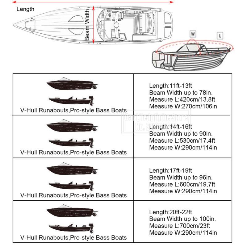 190T Yacht Outdoor Protection Waterproof Boat Cover Oxford Fabric Anti-smashing Tear Proof Silver Reflective Boat Cover 11-22FT