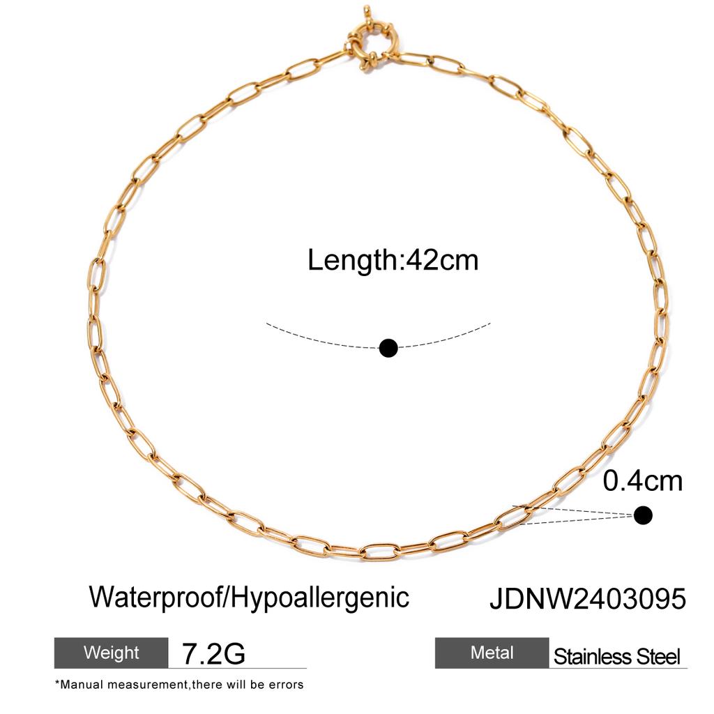 Youthway Minimalist DIY Chain Necklaces Stainless Steel Paper Clip Locking Pendant Necklace Waterproof Women Accessories Gift