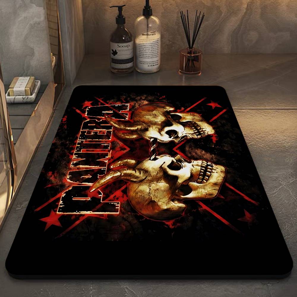 P-Pantera Rock Band Floor Mat Cheaper Anti-slip Modern Living Room Balcony Printed Bedside Mats