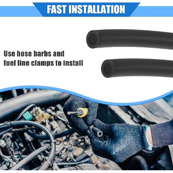 2 Stück Kraftstoffentlüftungsschlauch, 0,2"x39" 5mm x 1m Benzinleitung Kraftstoffschlauch Schlauch Universal für ATV Dirt Bike Go-Kart Langlebiges Polyurethan Schwarz