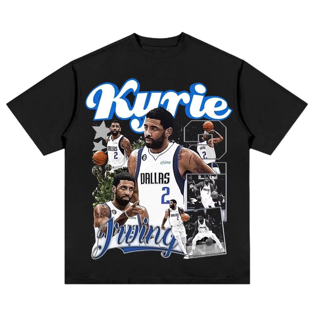 

Kyrie Irving Dallas Mavericks #2 Vintage Bootleg Basketball Graphic Oversized T-Shirt, NBA Streetwear Tee, Unisex Casual Top XXXL зелений