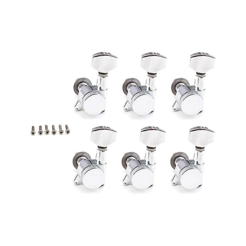 6Pcs Guitar Tuning Pegs (6L/6R Handed) 1:15 Ratio Guitar Tuners Electric or Acoustic Guitar Machine Heads Replacements 1