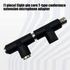 8Pin T Shaped Mics Extension Head 1Male to 2Female Microphone Adapter for Stable Audios Transmission Professional Meeting