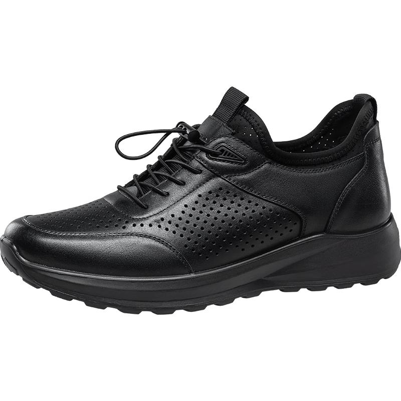 Kangnai Men s Summer Breathable Perforated Leather Casual Shoes 41