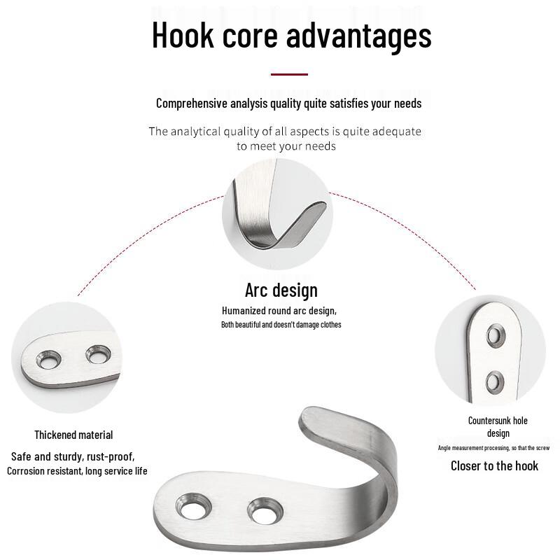 Outdoor Thickened Stainless Steel Solid Single Hooks