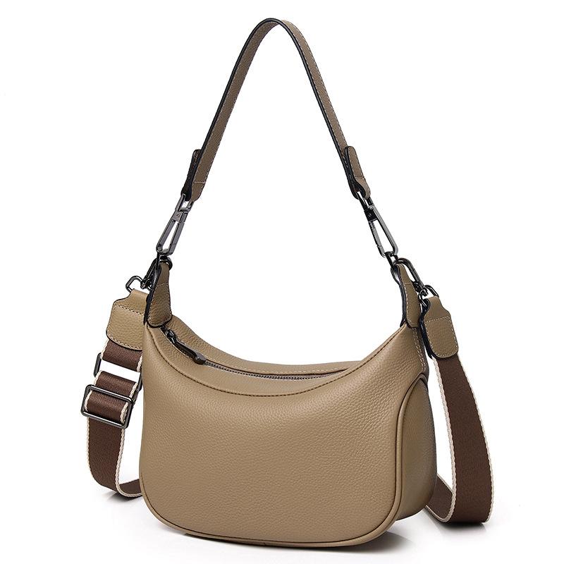 Cowhide Bag Niche Texture Women'S Summer Retro Spice Girl Armpit Bag Niche Shoulder Messenger Bag