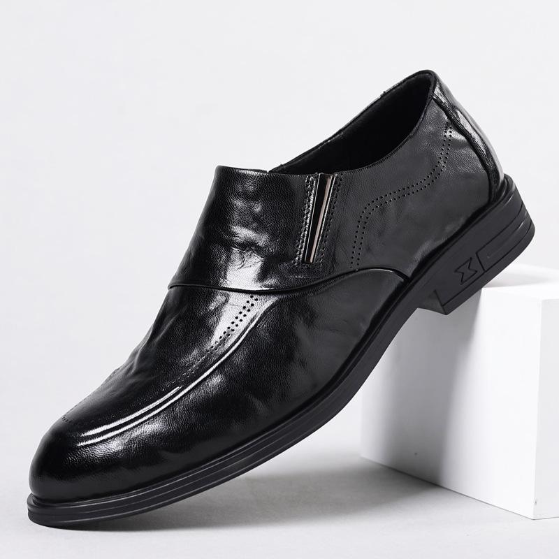 New Men's Casual Leather Shoes Formal Business Men's Shoes Non-slip Leather Men's Pointed Single Shoes Shoes