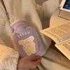 Cartoon Plush Hot Water Bottle with Thickened Cover - Winter Belly and Hand Warmer